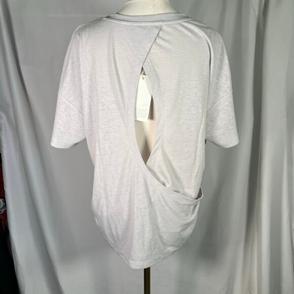 New Hoodlamb by Hemp Tailor Grey Open Back Short Sleeve Top Womens medium - Picture 8 of 14